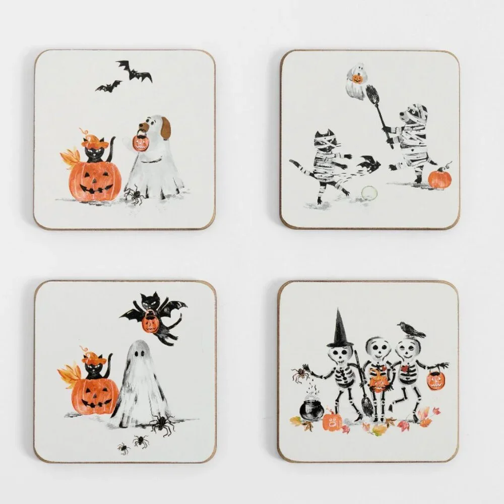 Pottery Barn Doug & Friends Coasters - Mixed of 4